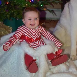 Bonnie baby infant Christmas outfit